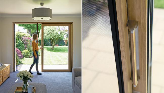 Centro sliding patio doors have a retractable fly screen built into the frame